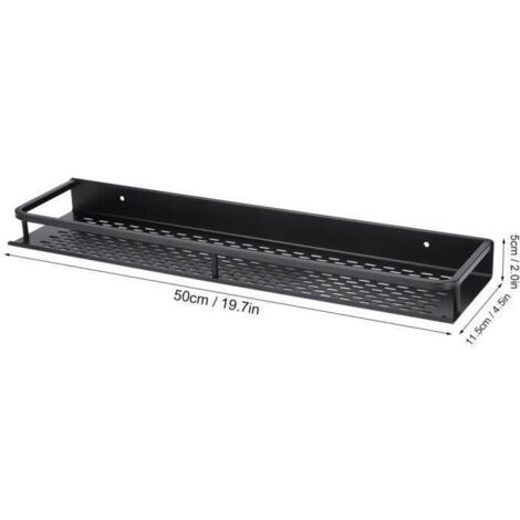 Badezimmerregal, 50 cm, schwarz, Duschregal und Aufbewahrung, Badezimmerregal aus Edelstahl, 1 Stück, umweltfreundlich, ungiftig, rostfrei, sicher, langlebig