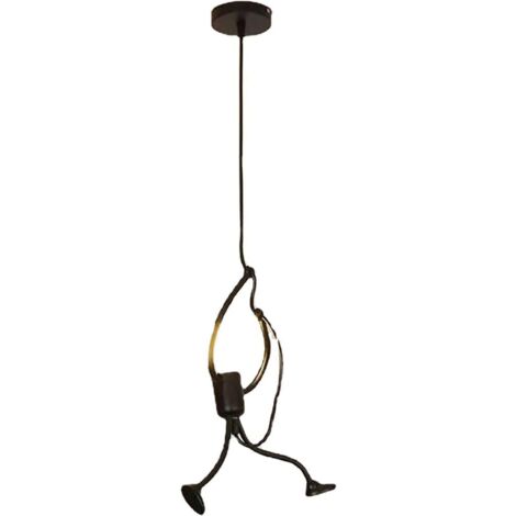 Pendelleuchten Kreativer Kronleuchter Moderne Kinder-Pendelleuchte aus Eisen, schwarze, Cartoon-Pendelleuchte, Kinderzimmer, Wohnzimmer, Haengelampen zubehoer, 26 × 40 cm, E27
