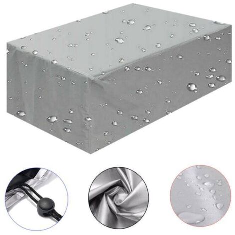 Gartenmöbel-Abdeckung, 180 x 100 x 75 cm, 420D Oxford, Silber, rechteckig, Gartentisch-Abdeckung, Schutzplane, Gartentisch, Outdoor-Möbel, wasserdicht, winddicht, UV-beständig, kältebeständig