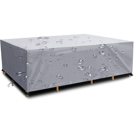 Gartenmöbel-Abdeckung, 180 x 120 x 74 cm, Silber, 420D Oxford, rechteckig, für Gartentisch, Schutzplane, Gartentisch, Outdoor-Möbel, wasserdicht, winddicht, UV-beständig, kältebeständig