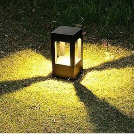 Außenstehleuchten, LED Gartenlampe Außen Straßenleuchte Energiesparend Außenwegbeleuchtung Anthrazit Schwarz Pollerleuchte Gehwegleuchten IP54 Warmweiß 3000K H20cm
