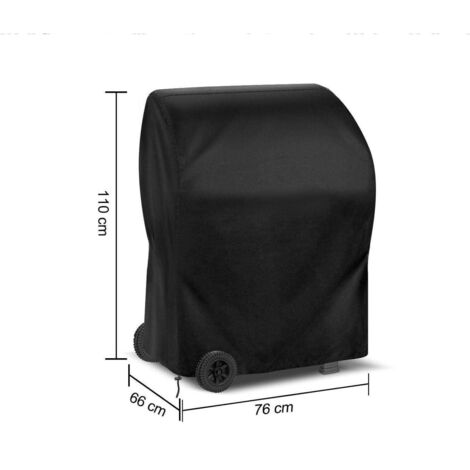 Grillabdeckung 76x66x110cm Schwarz Wasserdicht Grillabdeckung 210D BBQ Schutzplane Anti-UV Anti-Wasser Anti-Feuchtigkeit für Weber Holland