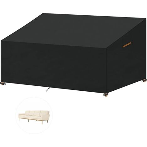 3-Sitzer-Gartenbank-Abdeckung 215 x 99 x 61/89 cm, wasserdicht, Gartensofa-Abdeckung, Oxford-Gewebe, winddicht, UV-beständig, mit Schnalle, Schwarz