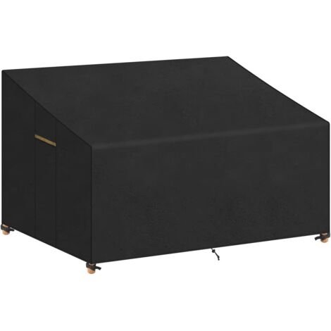 3-Sitzer-Gartenbank-Abdeckung 160 x 99 x 61/89 cm, wasserdicht, Gartensofa-Abdeckung, Oxford-Gewebe, winddicht, UV-beständig, mit Schnalle, Schwarz (1/5)