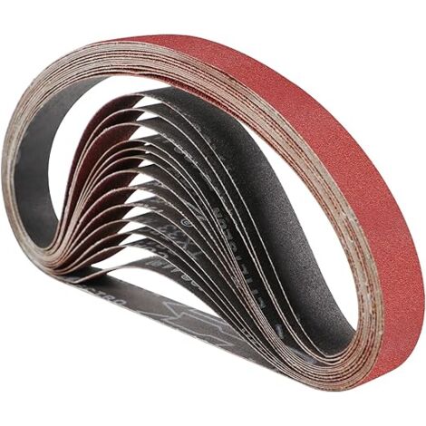 Schleifband 25 x 762 mm (15 Stück), Schleifbänder gemischt (3x Körnung 60/80/120/180/240) für Bandschleifer, Schleifband (1/5)
