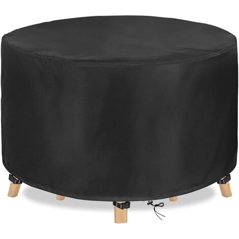 Abdeckung Gartenmöbel Wasserdicht 152x58cm, Schutzhülle für runden Gartentisch, wasserdicht, 420D Oxford, schwarz, UV-beständig, schneebeständig, rissfest