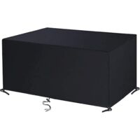 Gartenmöbel-Abdeckung, 120 x 120 x 74 cm, Schwarz, 420D Oxford, rechteckig, Gartentisch-Abdeckung, Schutzplane, Gartentisch, Outdoor-Möbel, wasserdicht, winddicht, UV-beständig, kältebeständig