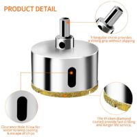 32 mm Diamant-Lochsäge mit Zentrierführungsbohrer, Diamant-Kernbohrer für Glas, Fliesen, Keramik, Marmor, Granit