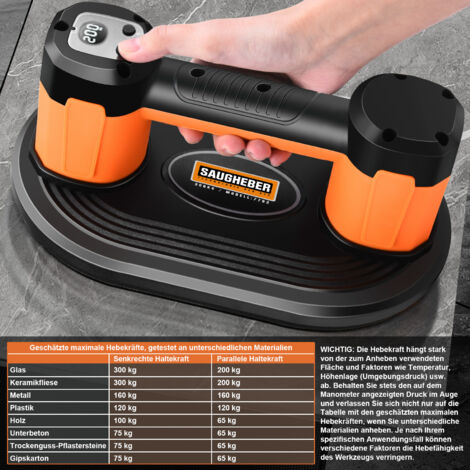 Ventouse Électrique Avhrit - Portée Jusqu'à 270kg - Pour Carrelage, Verre, Meubles