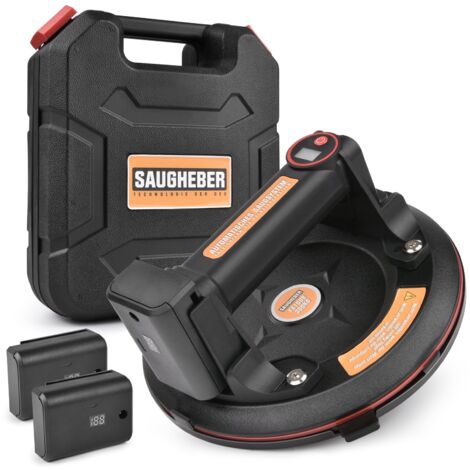 Pour usage intensif Ventouse électrique de 200 mm Capacité de charge 300 kg, ventouse avec 2 batteries, aspiration automatique, ventouse à vide pour le transport de carreaux, marbre