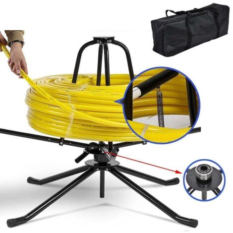 Enrouleur de tuyau de chauffage au sol max. 300 kg 600 m Enrouleur pour tuyau 16-32 mm PEX PERT AL/PEX Tuyau composite Chauffage au sol Dévidoir de câble avec sac