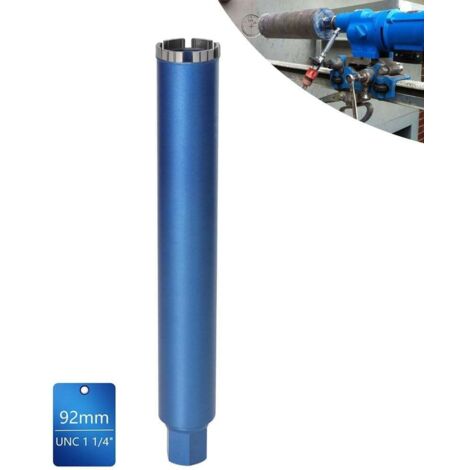 Xiiw – Couronne de forage diamantée turbo Ø 92 mm – Longueur 460 mm – Emmanchement 1 1/4' – Pour béton armé et maçonnerie