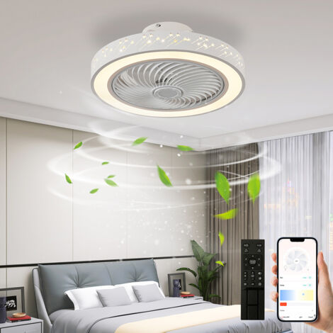 ATEEZ Ventilateur Plafond avec Lumiere et Telecommande 6 Vitesses