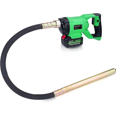 Vibreur Beton sans Fil 850W 1.5M Aiguille Vibrante avec 1x Batterie Pour Beton 6000 U/min Vibrateur à Béton est de 35 mm Vibration Vibreur à Ciment Portable pour Mélanger le Béton