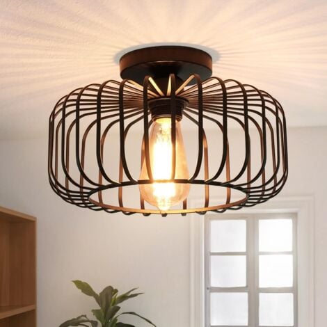 Industriel Vintage Noir Suspension Abat-jour Rétro... - Grandado