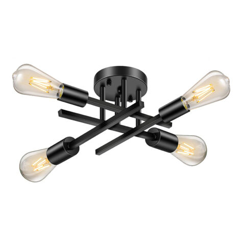 Plafonnier Vintage Industriel avec 6 lampes,lustre style rétro Metal,bras lumineux ajustables,pour Cuisine,Bar,Café(Sans Ampoules) (1/5)
