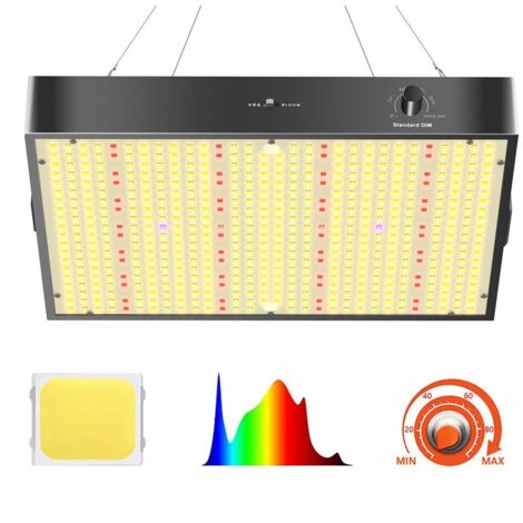 Lampe De Croissance Plantes 48 LEDs Spectre Complet – Avec Minuterie 3/9/12H, 10 Niveaux Luminosité, 3 Modes, Idéale Pour Intérieur