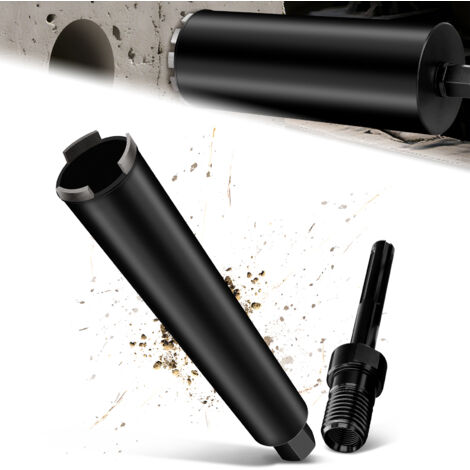 Couronne de Forage Diamantée avec Segment Turbo, Ø 25 mm et Adaptateur SDS MAX, Foret avec Emmanchement 1 1/4" Et Longueur Totale de 460 mm
