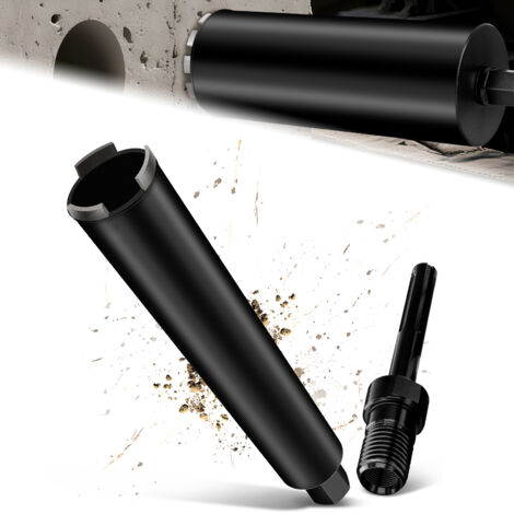 Couronne de Forage Diamantée avec Segment Turbo, Ø 27 mm et Adaptateur SDS MAX, Foret avec Emmanchement 1 1/4" Et Longueur Totale de 460 mm