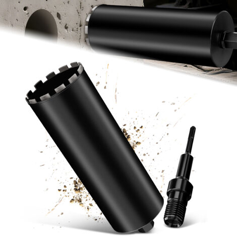 Couronne de Forage Diamantée avec Segment turbo, Ø 150 mm et Adaptateur SDS Plus, Foret avec Emmanchement 1 1/4" Et Longueur Totale de 460 mm