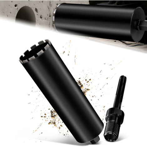 Couronne de Forage Diamantée avec Segment Turbo, Ø 132 mm et Adaptateur SDS MAX, Foret avec Emmanchement 1 1/4" Et Longueur Totale de 460 mm