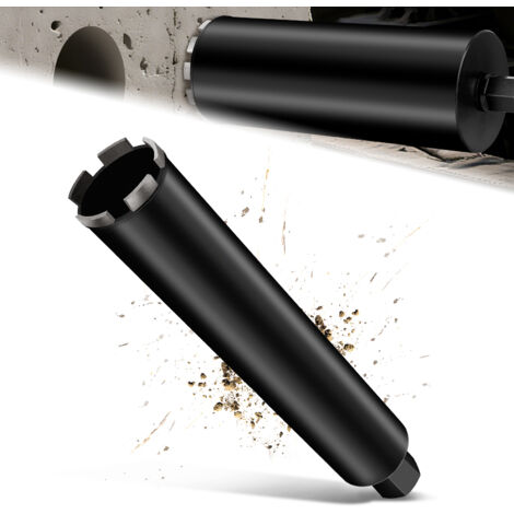Couronne de Forage Diamantée pour Carotteuses avec Turbo de 10 mm de Diamètre, L 460 mm, Ø 44 mm, 1 ¼" UNC, Couronne de Forage Humide et Sec Soudée au Laser pour Béton, Granit et Maçonnerie