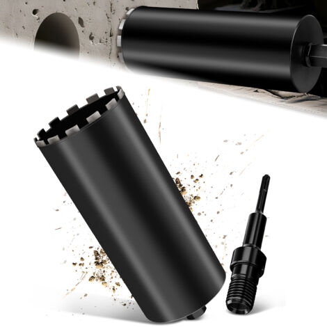 Couronne de Forage Diamantée avec Segment turbo, Ø 180 mm et Adaptateur SDS Plus, Foret avec Emmanchement 1 1/4" Et Longueur Totale de 460 mm
