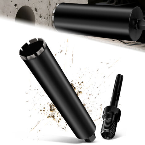 Couronne de Forage Diamantée avec Segment Turbo, Ø 83 mm et Adaptateur SDS MAX, Foret avec Emmanchement 1 1/4" Et Longueur Totale de 460 mm