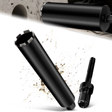 Couronne de Forage Diamantée avec Segment Turbo, Ø 63 mm et Adaptateur SDS MAX, Foret avec Emmanchement 1 1/4" Et Longueur Totale de 460 mm