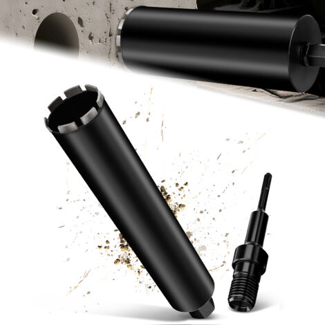 Couronne de Forage Diamantée avec Segment turbo, Ø 71 mm et Adaptateur SDS Plus, Foret avec Emmanchement 1 1/4" Et Longueur Totale de 460 mm
