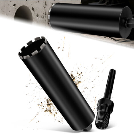 Couronne de Forage Diamantée avec Segment Turbo, Ø 120 mm et Adaptateur SDS MAX, Foret avec Emmanchement 1 1/4" Et Longueur Totale de 460 mm