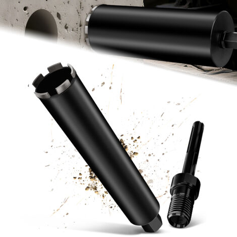 Couronne de Forage Diamantée avec Segment Turbo, Ø 51 mm et Adaptateur SDS MAX, Foret avec Emmanchement 1 1/4" Et Longueur Totale de 460 mm