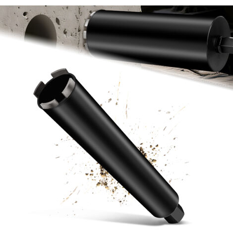 Couronne de Forage Diamantée pour Carotteuses avec Turbo de 10 mm de Diamètre, L 460 mm, Ø 32 mm, 1 ¼" UNC, Couronne de Forage Humide et Sec Soudée au Laser pour Béton, Granit et Maçonnerie