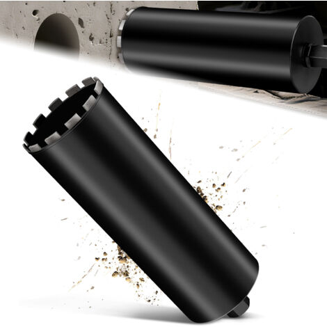 Couronne de Forage Diamantée pour Carotteuses avec Turbo de 10 mm de Diamètre, L 460 mm, Ø 150 mm, 1 ¼" UNC, Couronne de Forage Humide et Sec Soudée au Laser pour Béton, Granit et Maçonnerie