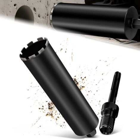 Couronne de Forage Diamantée avec Segment Turbo, Ø 112 mm et Adaptateur SDS MAX, Foret avec Emmanchement 1 1/4" Et Longueur Totale de 460 mm