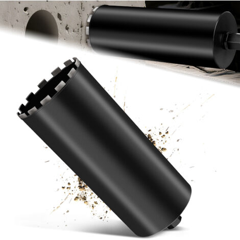 Couronne de Forage Diamantée pour Carotteuses avec Turbo de 10 mm de Diamètre, L 460 mm, Ø 180 mm, 1 ¼" UNC, Couronne de Forage Humide et Sec Soudée au Laser pour Béton, Granit et Maçonnerie