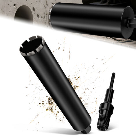 Couronne de Forage Diamantée avec Segment turbo, Ø 83 mm et Adaptateur SDS Plus, Foret avec Emmanchement 1 1/4" Et Longueur Totale de 460 mm