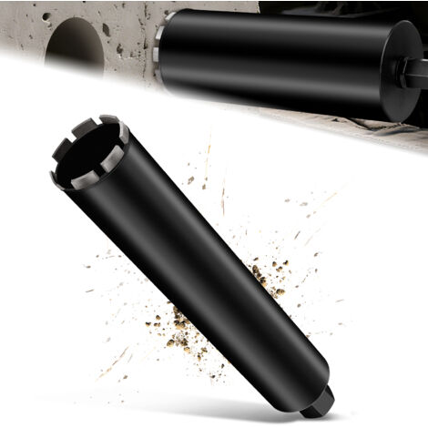 Couronne de Forage Diamantée pour Carotteuses avec Turbo de 10 mm de Diamètre, L 460 mm, Ø 71 mm, 1 ¼" UNC, Couronne de Forage Humide et Sec Soudée au Laser pour Béton, Granit et Maçonnerie