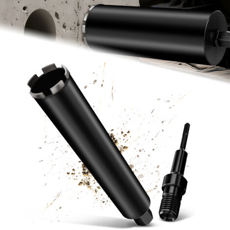 Couronne de Forage Diamantée avec Segment turbo, Ø 44 mm et Adaptateur SDS Plus, Foret avec Emmanchement 1 1/4" Et Longueur Totale de 460 mm