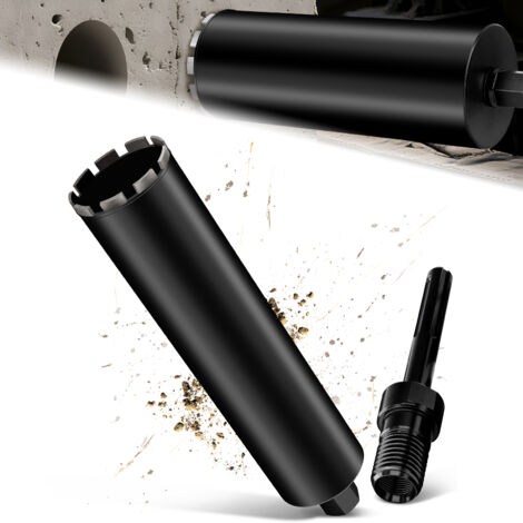 Couronne de Forage Diamantée avec Segment Turbo, Ø 108 mm et Adaptateur SDS MAX, Foret avec Emmanchement 1 1/4" Et Longueur Totale de 460 mm