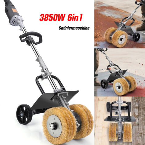 3850W Décapeur à rouleaux 6 en 1, Multi Ponceuse Filaire, 2 x 180mm Brosses, 4000 tr/min, Rénovateur Machine à Satiner Surfaceuse - Pour Bois et Métal - Surfaces Planes ou Complexes