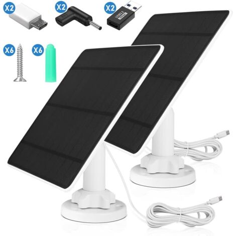 Panneau Solaire Monocristallin 4W USB Pour Caméras Eufy Blink Reolink - Chargeur Solaire Extérieur Fiable