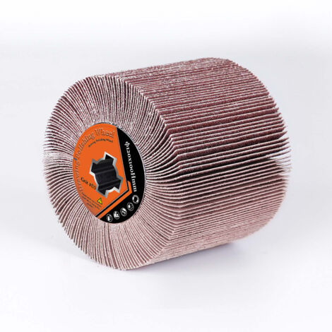 Brosse à Lamelles Abrasives Grain-180 Ø120mm/L100mm, Toile Abrasive Rouleau Ponceur, Manchons de Ponçage pour Surfaces en Bois, Métal et Pierre, Rénovés, Motif Satiné
