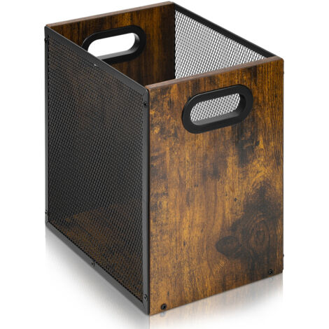 Boîte de rangement en bois, 20,5 x 27,5 x 30 cm, 17 L, ranger magazine ou jouet, poubelle, Écologique et durable (1/4)