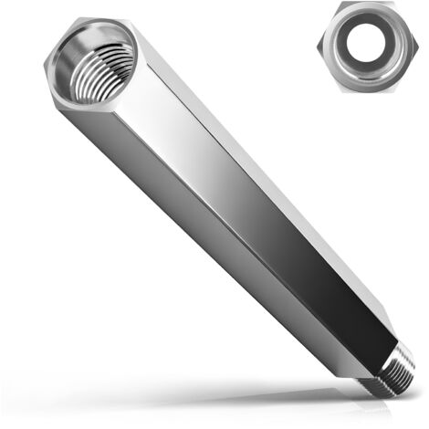 UNC 1 1/4" 400mm Rallonge Extension pour Couronne Diamantée en Alliage d'aluminium 12,000 RPM, IPX7 Adaptateurs de Couronnes de Forage, Douille Hexagonale avec Clé de 41mm, Pour Béton Armé (1 pièce)
