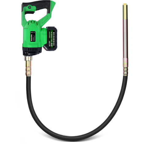 Vibrateur à Béton sans Fil 6000U/min 850W 2M avec 4,0Ah Batt. Aiguille Vibrante Pour Beton est de 35 mm Vibration Vibreur à Ciment Portable pour Mélanger le Béton, Compat. Makita 18V Batt.