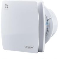 Ventilateur de salle de bain 100 mm blanc avec suivi, capteur d'humidité et volet coulissant, ventilateur de salle de bain ventilateur de salle de bain hotte aspirante et mur, pour cuisine, fenêtre de