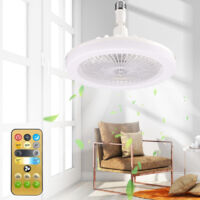 ROSNEK 817790001 Ventilateur de plafond ampoule E27 avec lumière LED dimmable 25 cm, 3 couleurs, blanc