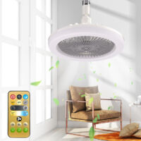 ROSNEK 817790003 Ventilateur de plafond ampoule E27 avec lumière LED dimmable 25 cm, 3 couleurs, gris