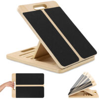 Planche Inclinée Professionnelle, Panneau Incliné Réglable en Bois Portable Planche d'Équilibre avec Poignée pour Mollet Squats Jambes Genoux Talon Cheville